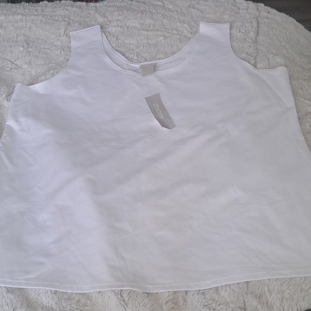 Chico's Optic White Tank Top - Picture 2 of 4